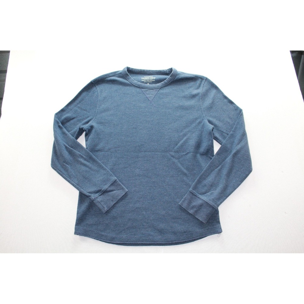 Sonoma Life+Style Thermal Shirt Mens Medium Blue Waffle Knit Long Sleeve Crew